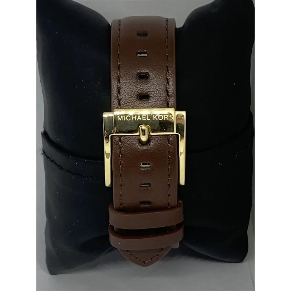 Michael Kors MK6194 Women's Brown Leather Analog Dial Quartz Genuine Watch KS553